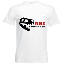 T-Shirt - "ABIsaurus" - Freie Farbwahl, Farbe des T-Shirts: Weiß