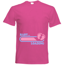 T-Shirt - "Baby Loading" - Freie Farbwahl, Farbe des T-Shirts: Pink
