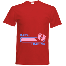 T-Shirt - "Baby Loading" - Freie Farbwahl, Farbe des T-Shirts: Rot