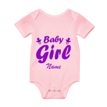 Babybody - "Baby Girl" + Name - Freie Farbwahl, Farbe des T-Shirts: Pink