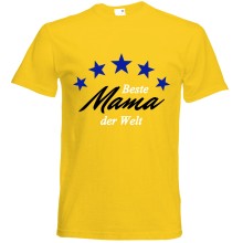 T-Shirt - "Beste Mama" - Freie Farbwahl, Farbe des T-Shirts: Gelb