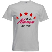 T-Shirt - "Beste Mama" - Freie Farbwahl, Farbe des T-Shirts: Grau