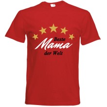 T-Shirt - "Beste Mama" - Freie Farbwahl, Farbe des T-Shirts: Rot