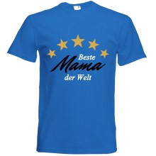 T-Shirt - "Beste Mama der Welt" - Freie Farbwahl, Farbe des T-Shirts: Blau