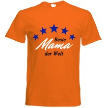 T-Shirt - "Beste Mama der Welt" - Freie Farbwahl, Farbe des T-Shirts: Orange