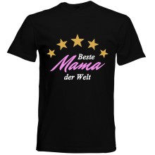 T-Shirt - "Beste Mama der Welt" - Freie Farbwahl, Farbe des T-Shirts: Schwarz