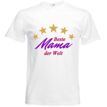 T-Shirt - "Beste Mama der Welt" - Freie Farbwahl, Farbe des T-Shirts: Weiß