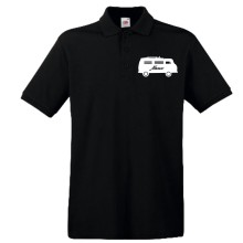T-Shirt & Poloshirt - Wohnmobil + Name - Freie Auswahl, Shirt: Poloshirt, Farbe: Schwarz