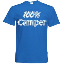 T-Shirt Camping - 100 % Camper - Freie Farbwahl, Farbe des T-Shirts: Blau