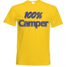 T-Shirt Camping - 100 % Camper - Freie Farbwahl, Farbe des T-Shirts: Gelb