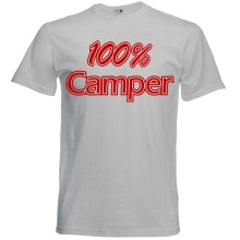 T-Shirt Camping - 100 % Camper - Freie Farbwahl, Farbe des T-Shirts: Grau