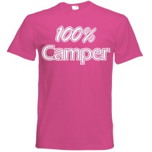 T-Shirt Camping - 100 % Camper - Freie Farbwahl, Farbe des T-Shirts: Pink