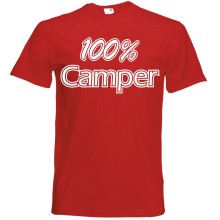 T-Shirt Camping - 100 % Camper - Freie Farbwahl, Farbe des T-Shirts: Rot