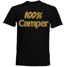 T-Shirt Camping - 100 % Camper - Freie Farbwahl, Farbe des T-Shirts: Schwarz