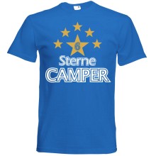 T-Shirt Camping - 6 Sterne - Freie Farbwahl, Farbe des T-Shirts: Blau