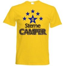 T-Shirt Camping - 6 Sterne - Freie Farbwahl, Farbe des T-Shirts: Gelb