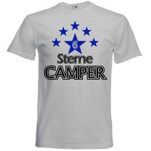 T-Shirt Camping - 6 Sterne - Freie Farbwahl, Farbe des T-Shirts: Grau
