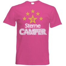 T-Shirt Camping - 6 Sterne - Freie Farbwahl, Farbe des T-Shirts: Pink