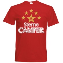 T-Shirt Camping - 6 Sterne - Freie Farbwahl, Farbe des T-Shirts: Rot
