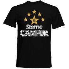 T-Shirt Camping - 6 Sterne - Freie Farbwahl, Farbe des T-Shirts: Schwarz
