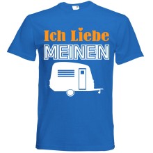 T-Shirt Camping - Liebe (Wohnwagen) - Freie Farbwahl, Farbe des T-Shirts: Blau
