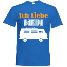 T-Shirt Camping - Liebe (Wohnmobil) - Freie Farbwahl, Farbe des T-Shirts: Blau