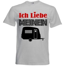 T-Shirt Camping - Liebe (Wohnwagen) - Freie Farbwahl, Farbe des T-Shirts: Grau