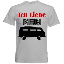 T-Shirt Camping - Liebe (Wohnmobil) - Freie Farbwahl, Farbe des T-Shirts: Grau