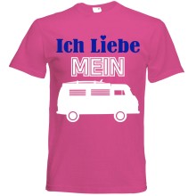 T-Shirt Camping - Liebe (Wohnmobil) - Freie Farbwahl, Farbe des T-Shirts: Pink