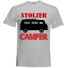 T-Shirt Camping - Stolzer Camper (Wohnmobil) - Freie Farbwahl, Farbe des T-Shirts: Grau