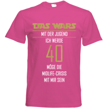 T-Shirt - "Das Wars + Zahl" - Freie Farbwahl, Farbe des T-Shirts: Pink