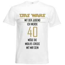 T-Shirt - "Das Wars + Zahl" - Freie Farbwahl, Farbe des T-Shirts: Weiß