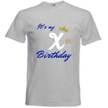 T-Shirt - "It`s my X th Birthday" - Freie Farbwahl, Farbe des T-Shirts: Grau