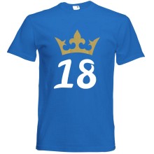T-Shirt - "Korne & Zahl" - Freie Farbwahl, Farbe des T-Shirts: Blau