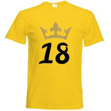 T-Shirt - "Korne & Zahl" - Freie Farbwahl, Farbe des T-Shirts: Gelb