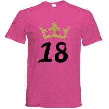 T-Shirt - "Korne & Zahl" - Freie Farbwahl, Farbe des T-Shirts: Pink
