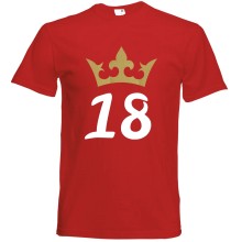 T-Shirt - "Korne & Zahl" - Freie Farbwahl, Farbe des T-Shirts: Rot