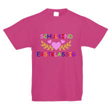 Kinder T-Shirt - Schulkind Erstklassig - Große Farbauswahl, Farbe des T-Shirts: Pink