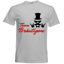 T-Shirt - "Team Bräutigam" - Freie Farbwahl, Farbe des T-Shirts: Grau