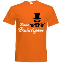 T-Shirt - "Team Bräutigam" - Freie Farbwahl, Farbe des T-Shirts: Orange