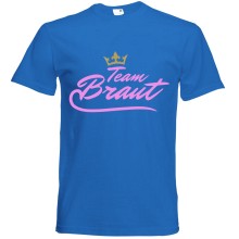 T-Shirt - "Team Braut" - Freie Farbwahl, Farbe des T-Shirts: Blau