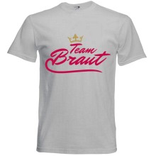 T-Shirt - "Team Braut" - Freie Farbwahl, Farbe des T-Shirts: Grau