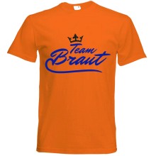 T-Shirt - "Team Braut" - Freie Farbwahl, Farbe des T-Shirts: Orange