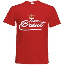 T-Shirt - "Team Braut" - Freie Farbwahl, Farbe des T-Shirts: Rot