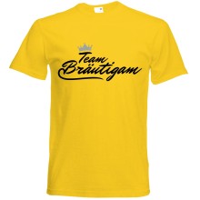 T-Shirt - "Team Bräutigam" - Freie Farbwahl, Farbe des T-Shirts: Gelb