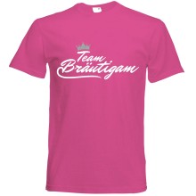 T-Shirt - "Team Bräutigam" - Freie Farbwahl, Farbe des T-Shirts: Pink