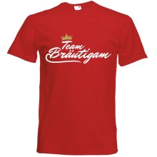 T-Shirt - "Team Bräutigam" - Freie Farbwahl, Farbe des T-Shirts: Rot