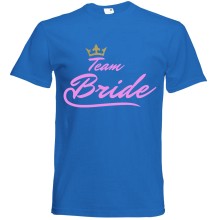 T-Shirt - "Team Bride" - Freie Farbwahl, Farbe des T-Shirts: Blau