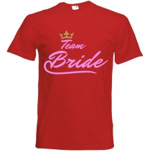 T-Shirt - "Team Bride" - Freie Farbwahl, Farbe des T-Shirts: Rot