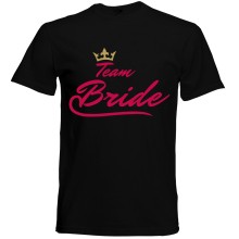 T-Shirt - "Team Bride" - Freie Farbwahl, Farbe des T-Shirts: Schwarz